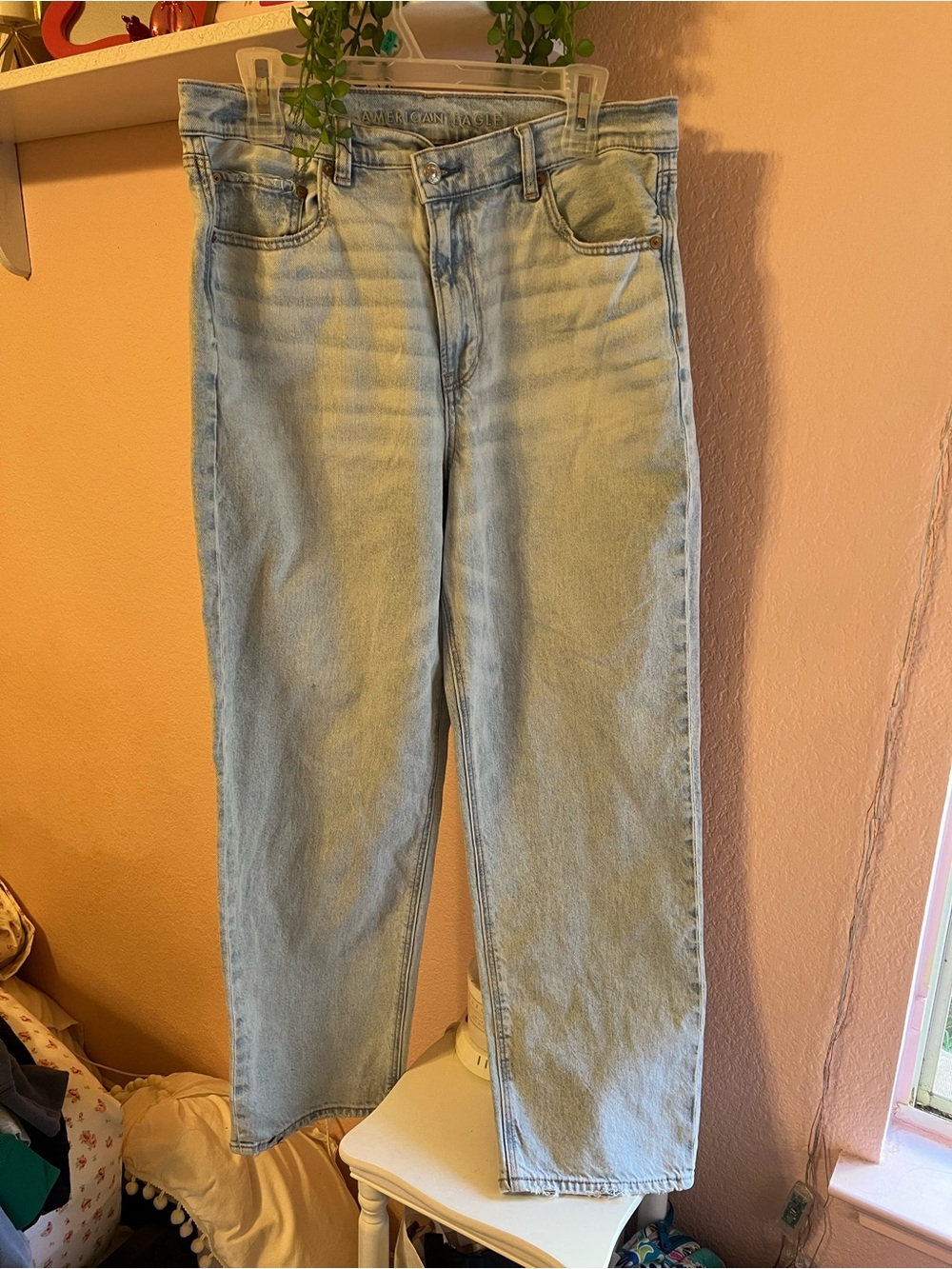 American Eagle Outfitters Light Wash Straight Leg Jeans